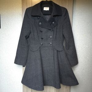 Laundry by Shelli Segal Gray Plaid Wool Blend Coat Size 4